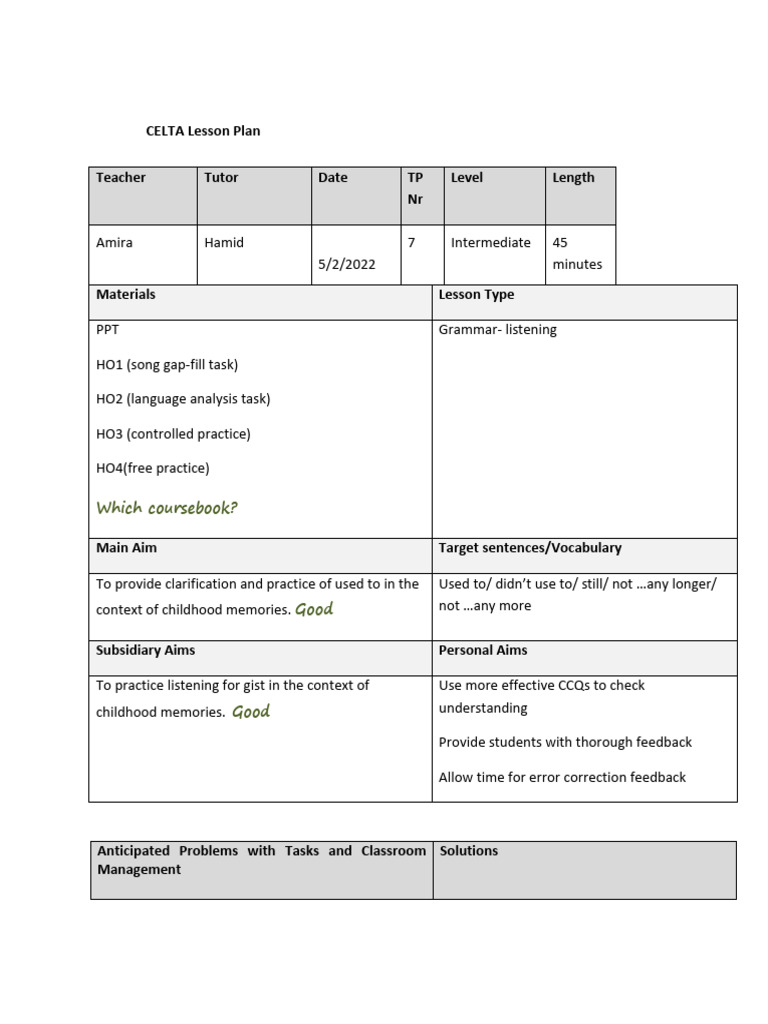 TP 7-Lesson Plan | PDF