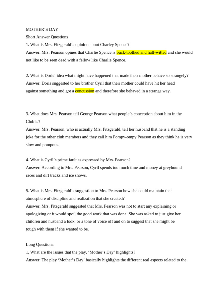 Mother's Day Notes | PDF