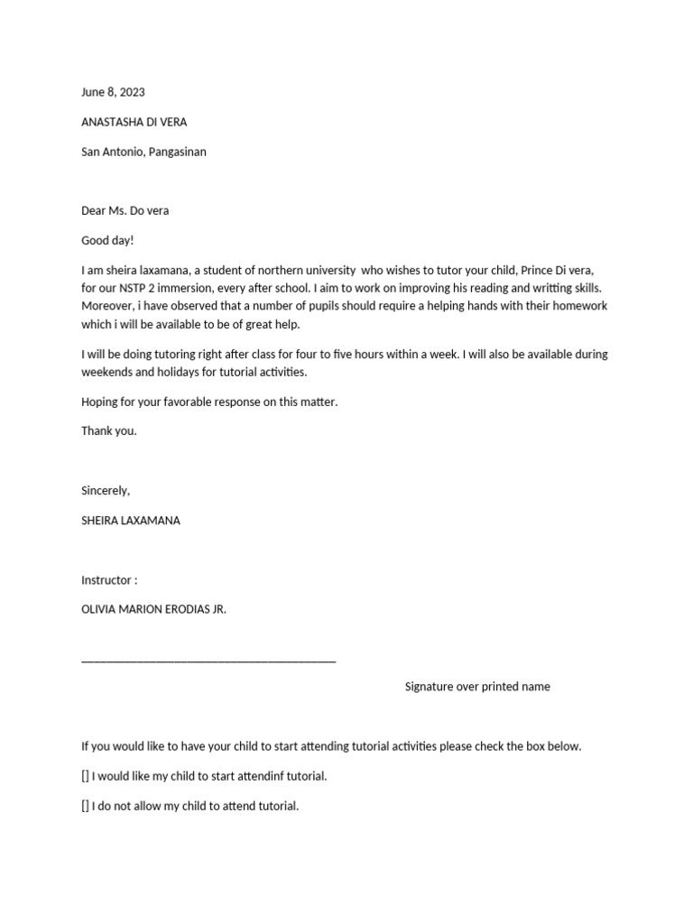 Private Tutoring Proposal for Parents | PDF | Wellness