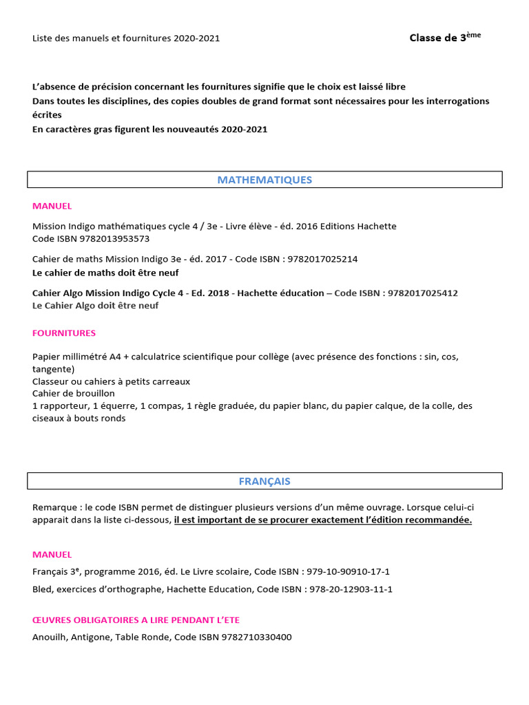 2020 3eme | PDF