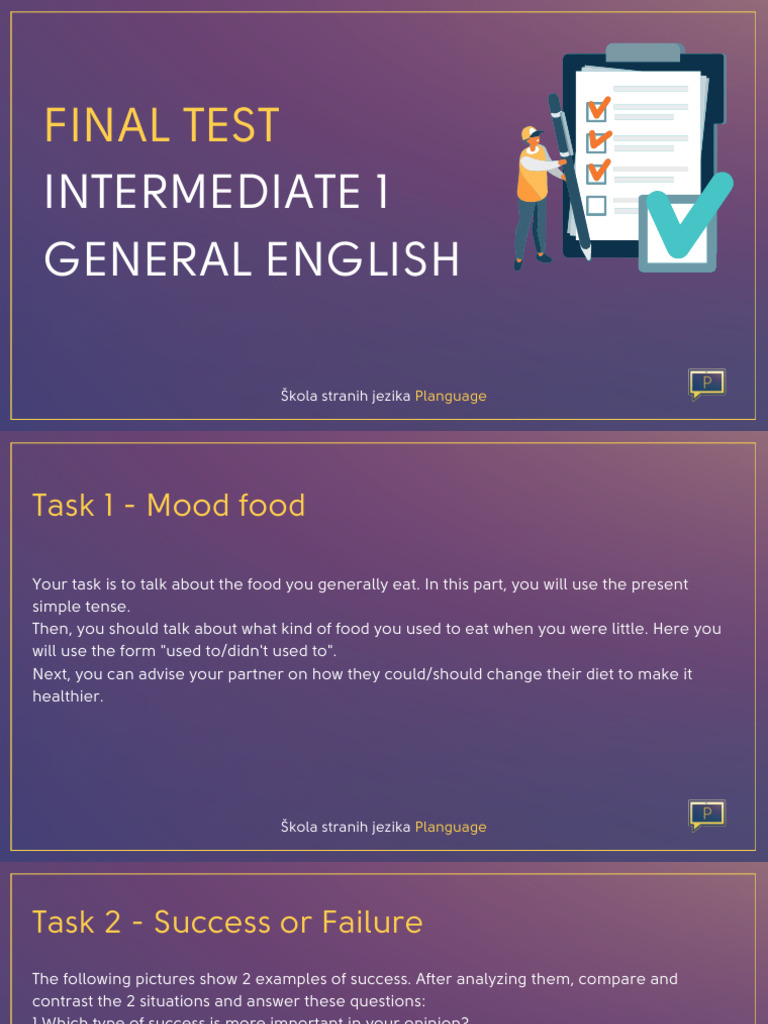 Intermediate 1 Test (Presentation) | PDF