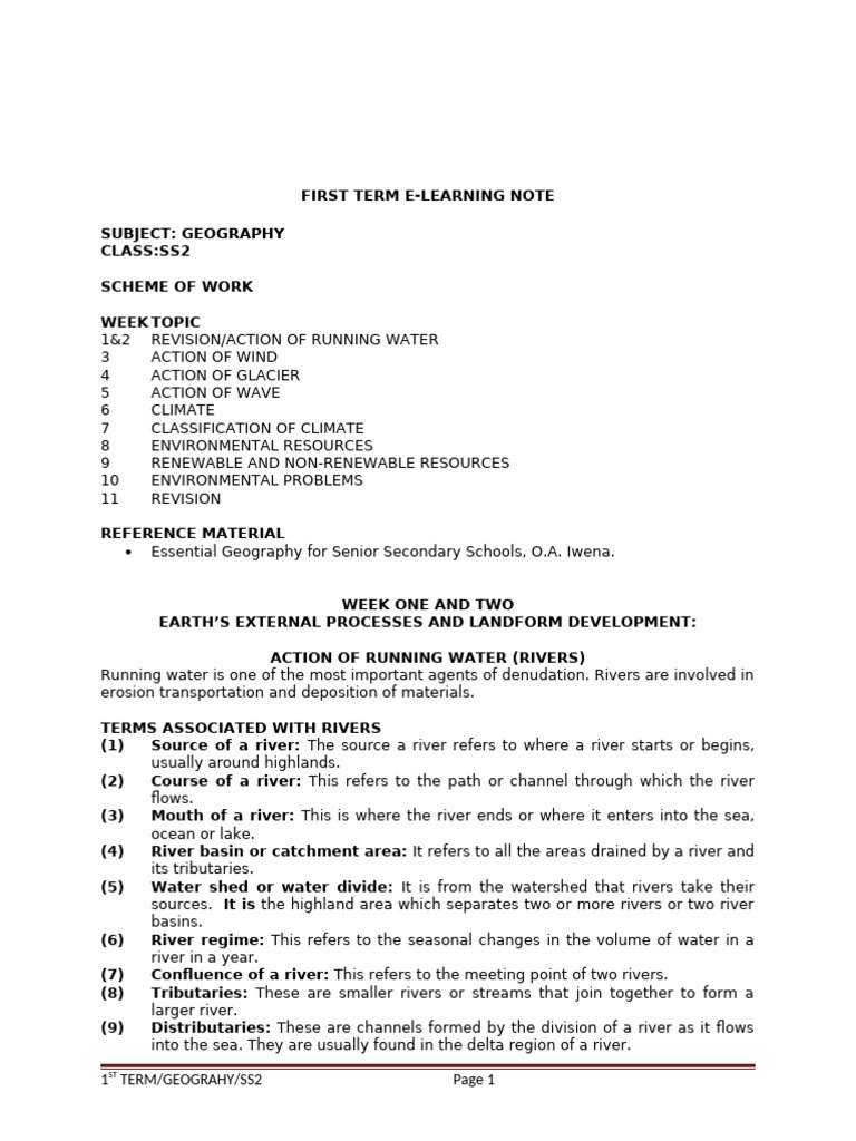 1ST - TERM - S2 - GEOGRAPHY (1) Edited | PDF