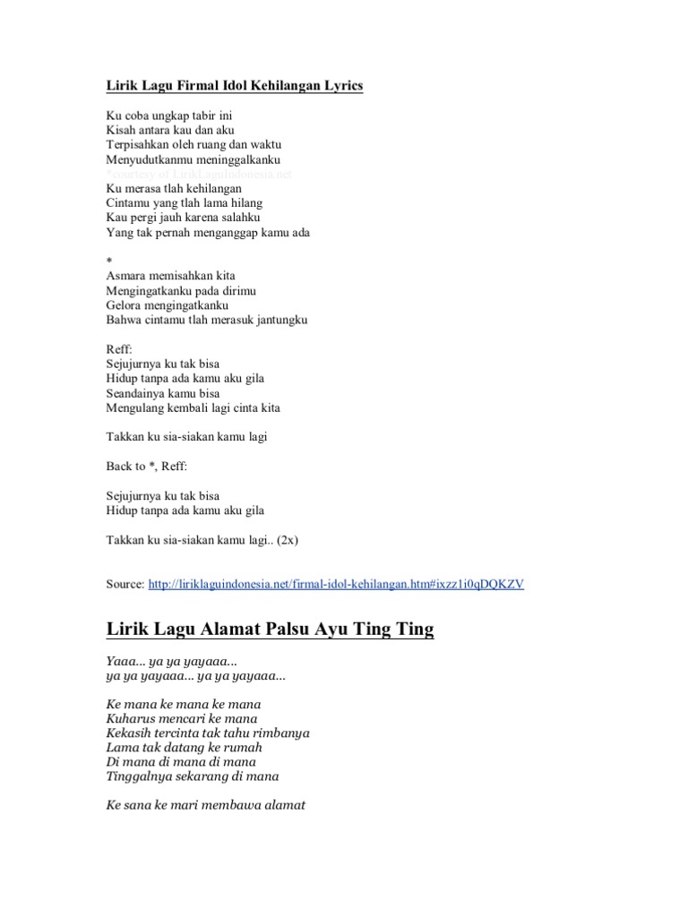 Lirik Lagu