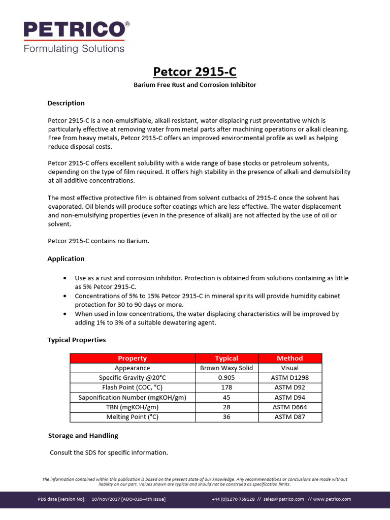 Petcor 2915C 4th Issue With Salt Spray Report | PDF