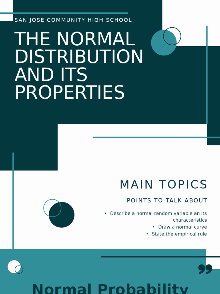 The Normal Distribution and Its Properties | PDF