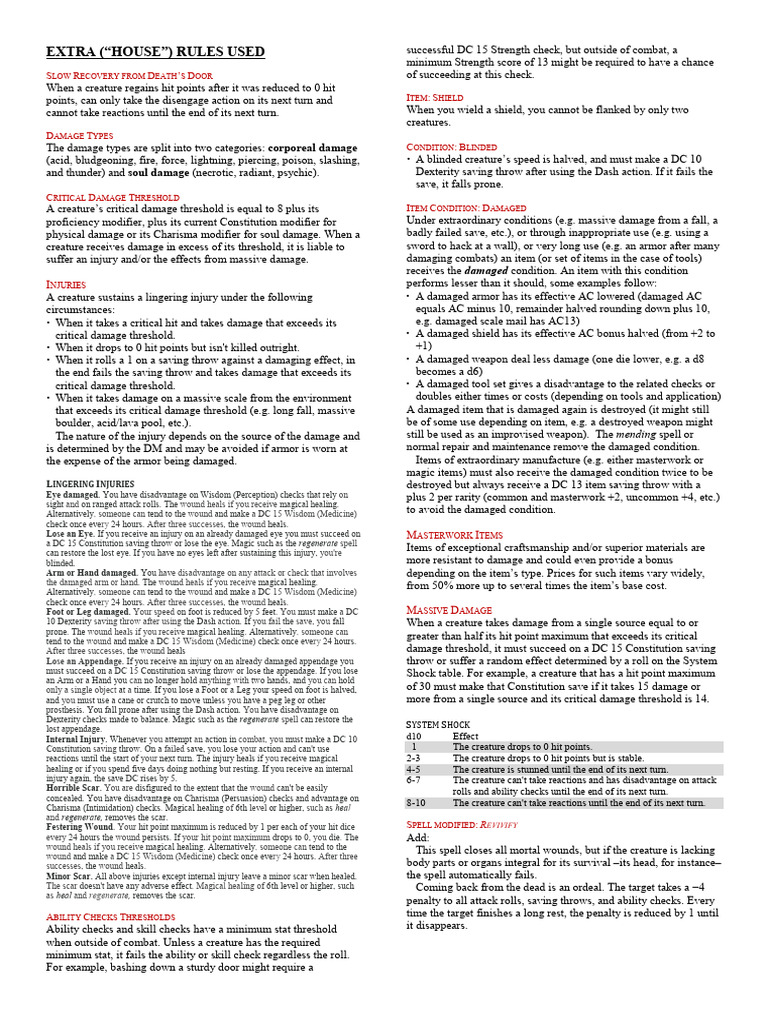 Extra Rules V.4.0 | PDF