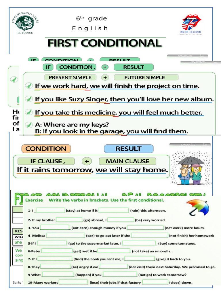 6th Grade A & B (First Conditional) | PDF