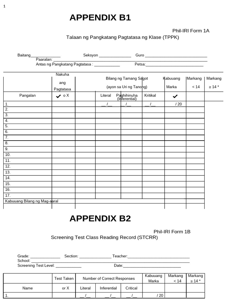 Phil IRI Gem | PDF