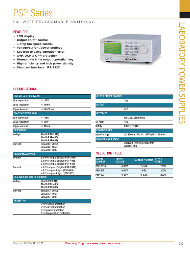 PSP Series: Features | PDF