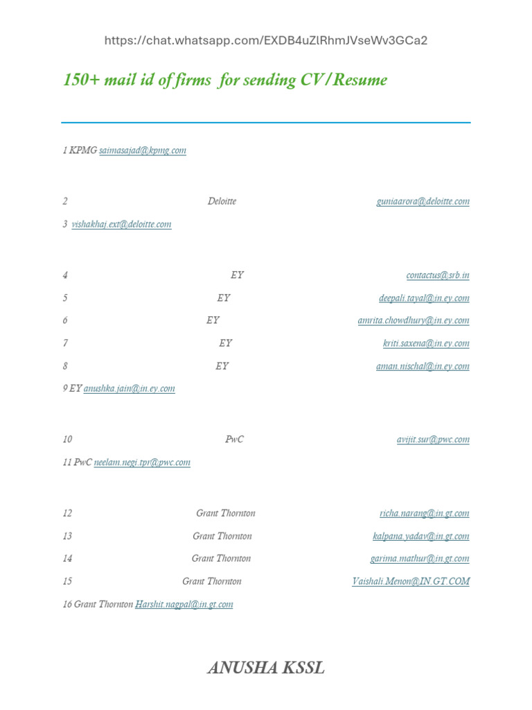 CA Firms - Send CV @ | PDF