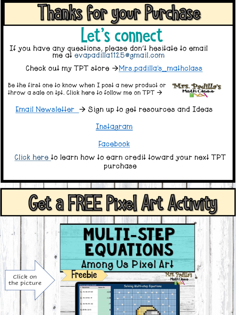 Let's Connect: Me at Check Out My TPT Store | PDF