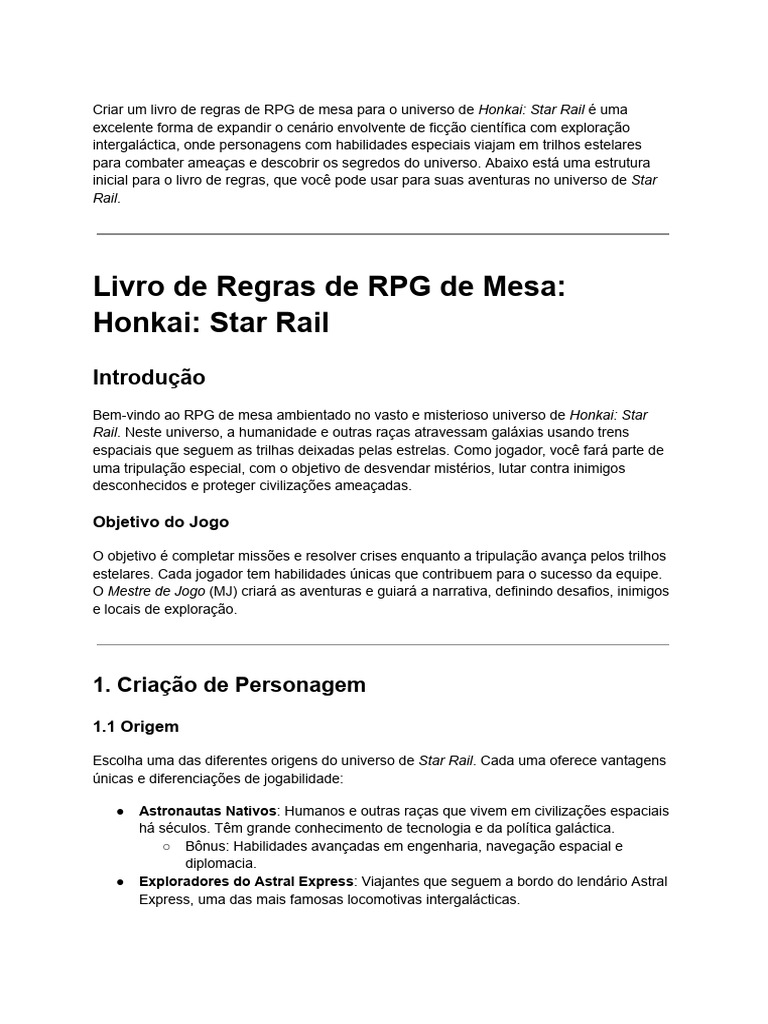 RPG Star Rail | PDF