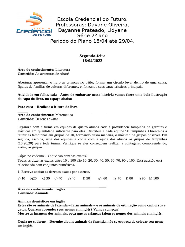 Plano de aula 2 pdf