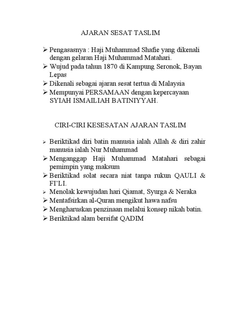 Ajaransesattaslim Pdf