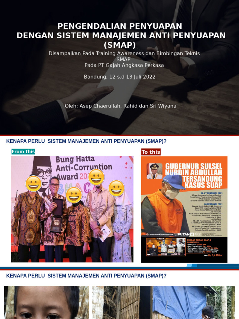 Bahan Presentasi PT Gap - Smap Sni Iso 37001 | PDF
