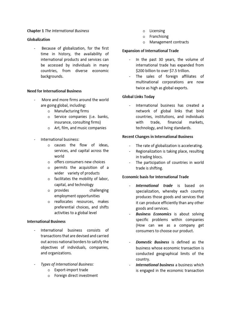 International Business Overview | PDF | Globalization | Taxes