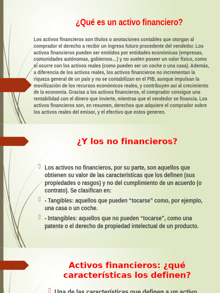 Definición y Tipos de Activos Financieros | PDF | Renta Fija | Inversiones