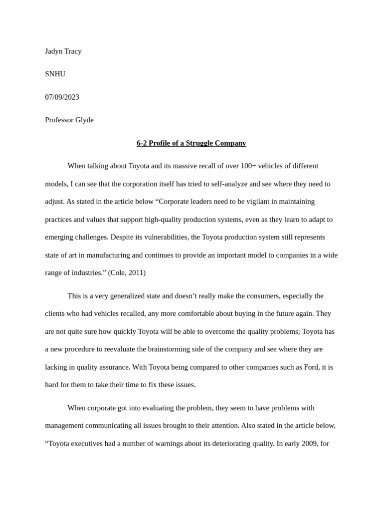 6 2 profile of a struggling company pdf