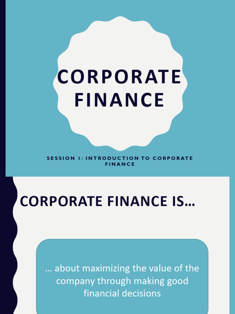 Introduction to Corporate Finance Concepts | PDF | Cost Of Capital ...