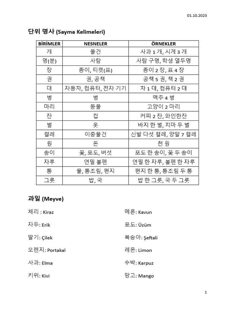 단위 명사 011023 | PDF