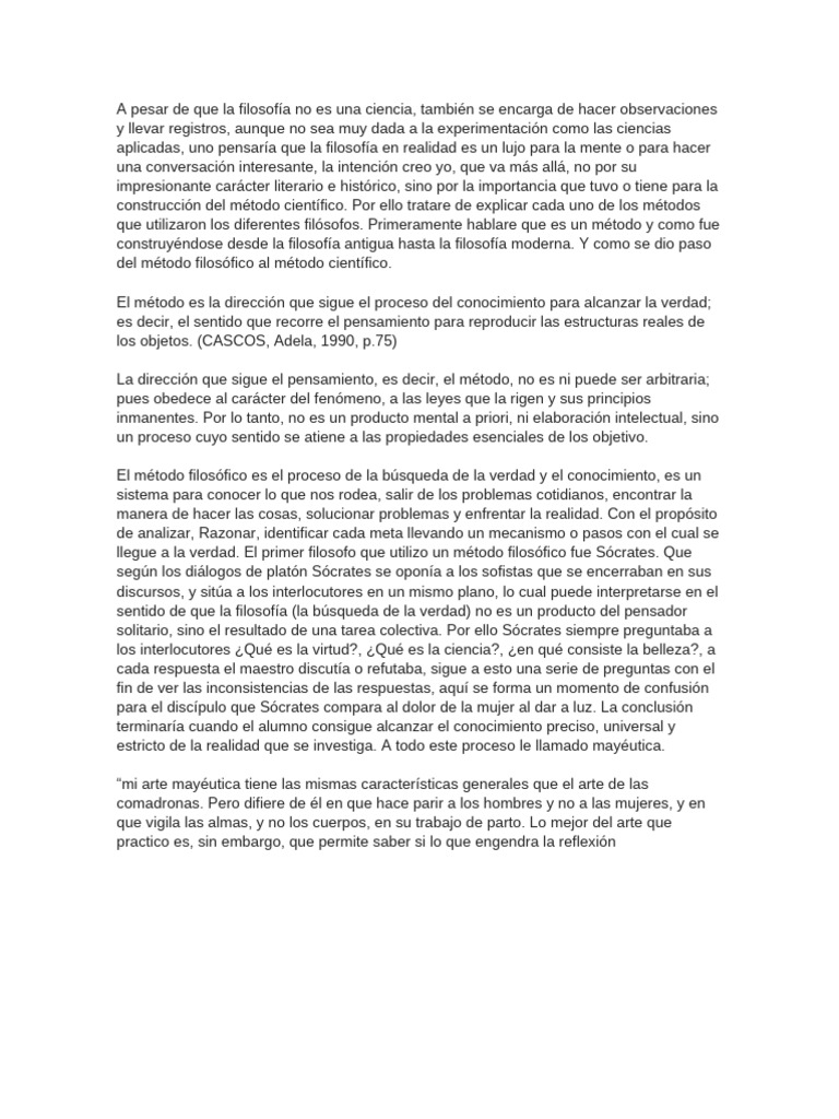A Pesar de Que La Filosofía No Es Una Ciencia | PDF