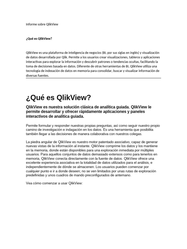 Guía completa sobre QlikView y sus beneficios | PDF | Microsoft ...