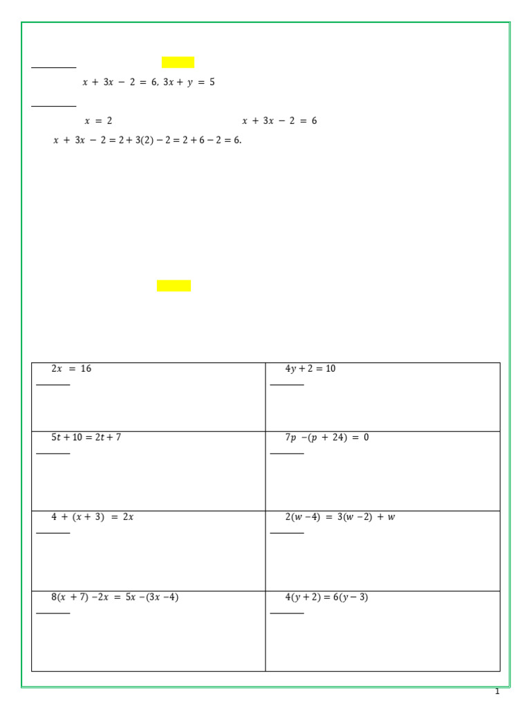 ECUACIONES LINEALES y SISTEMAS LINEALES DE 2 X 2 | PDF