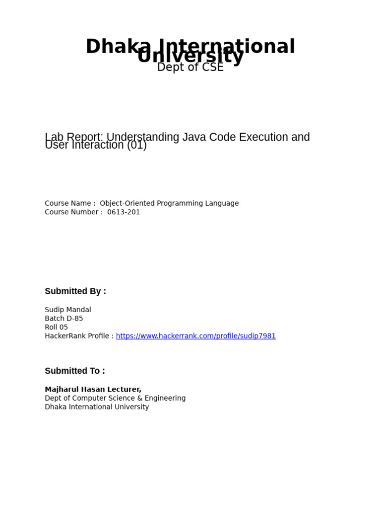 Lab Report 1 - Understanding Java Code Execution and User Interaction 1 ...