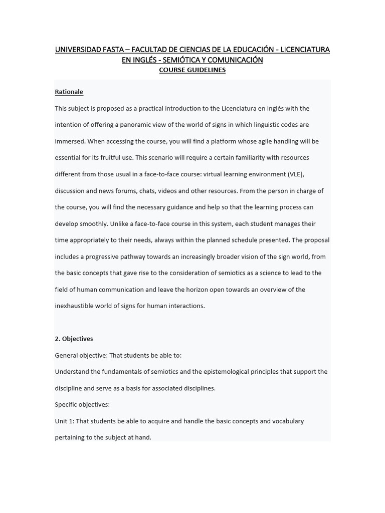 Course Guidelines | PDF