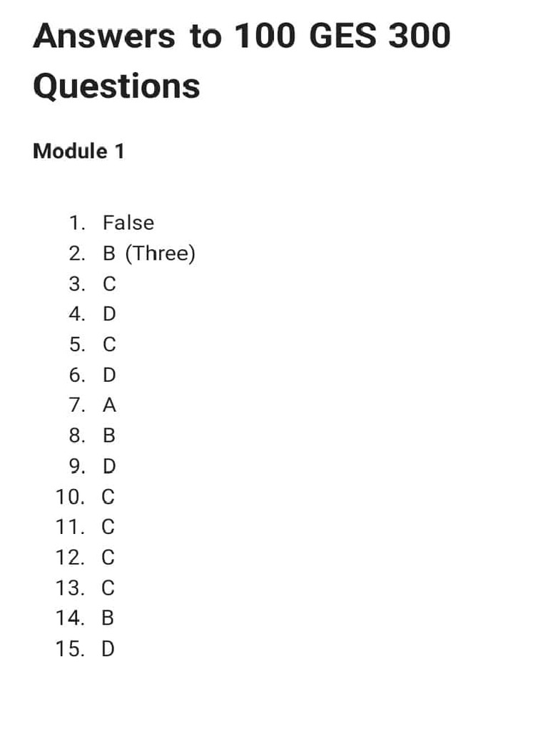 Ges 300 Workbook Answers | PDF