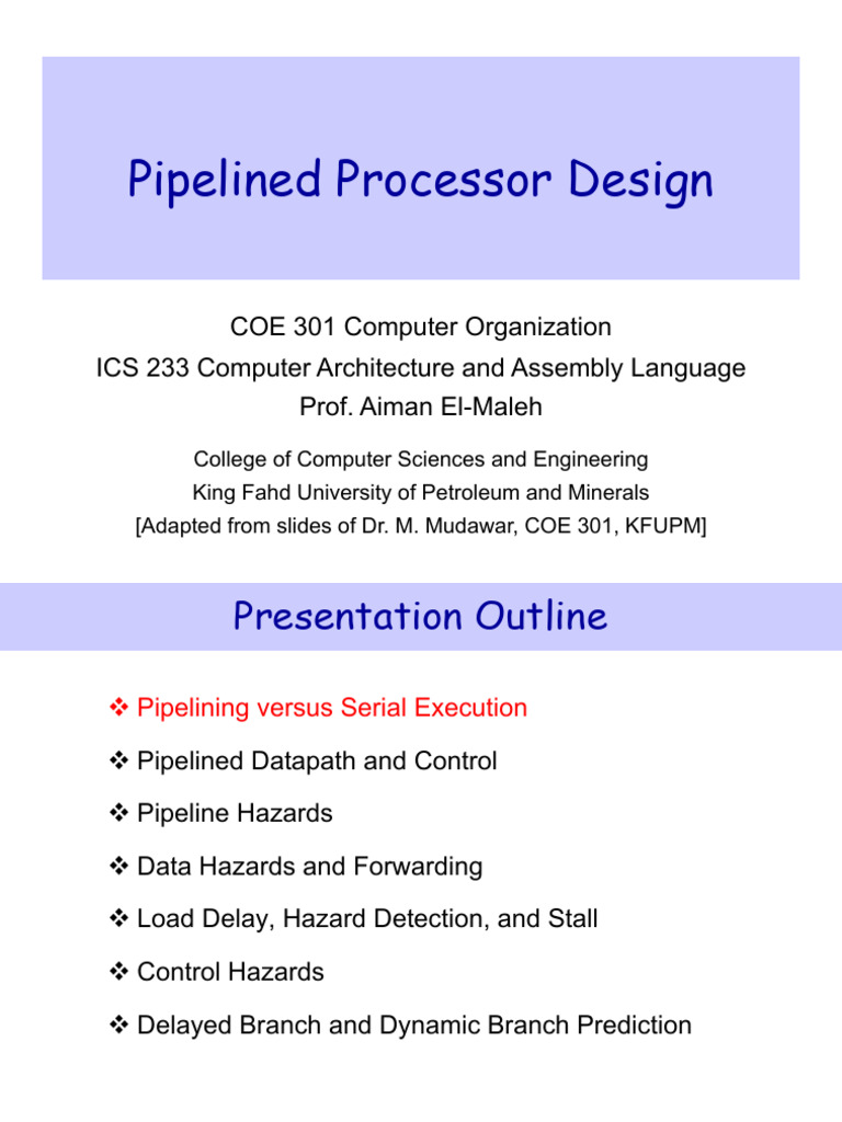 10 Pipelinedprocessor Pdf