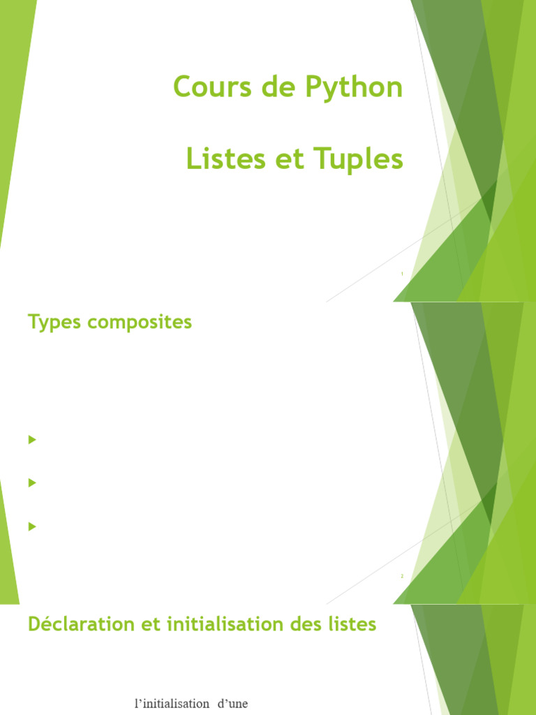 Introduction aux Listes et Tuples en Python | PDF | Structure de ...