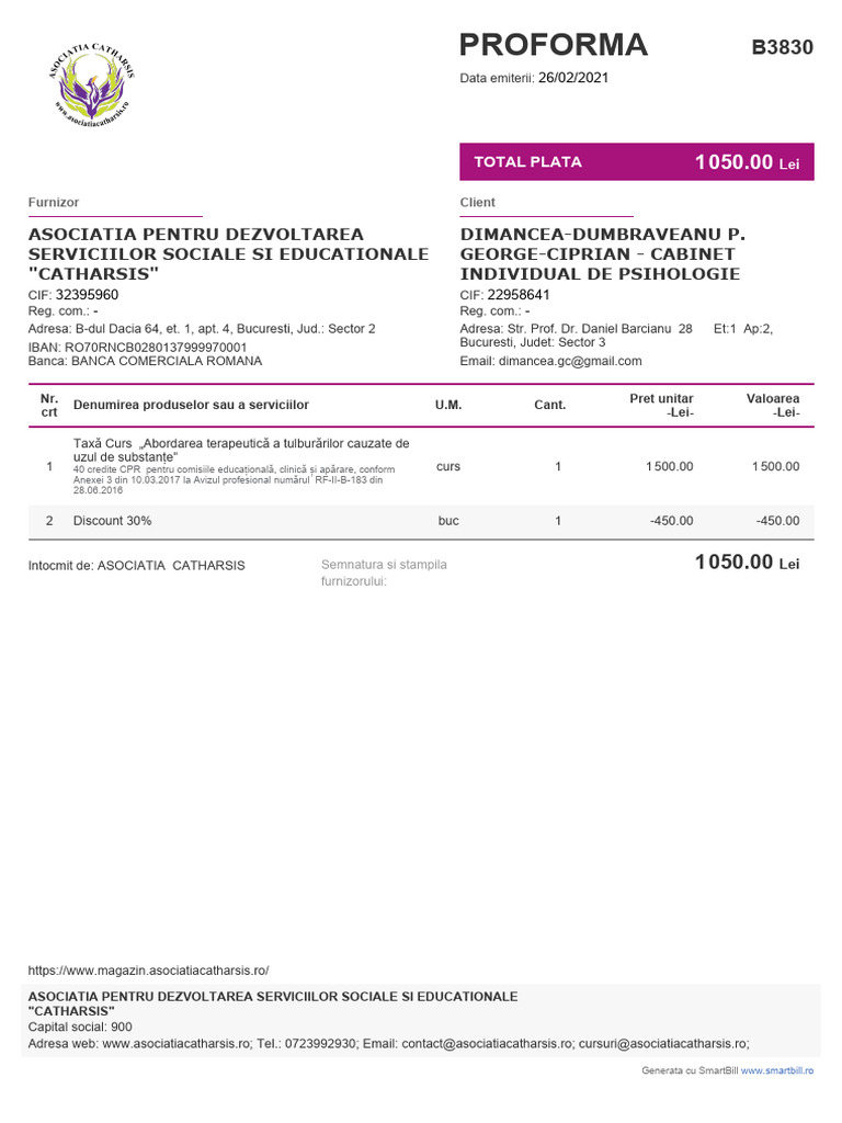 Proforma B3830 | PDF