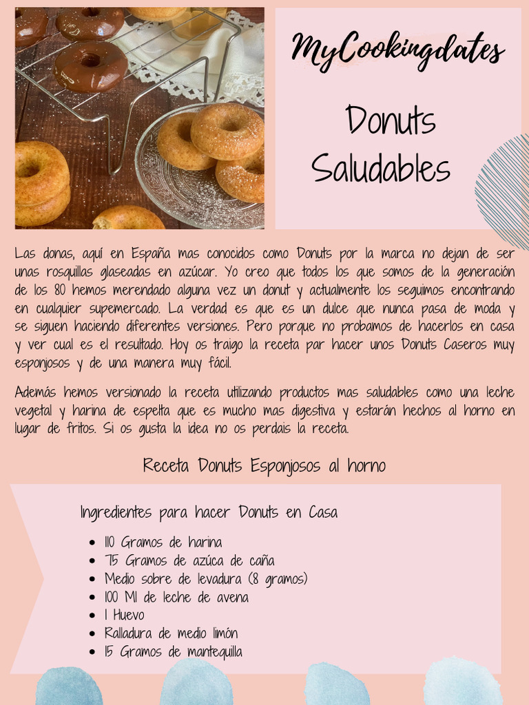 Donuts Saludables PDF | PDF | Rosquilla | Cocina, comidas y vino