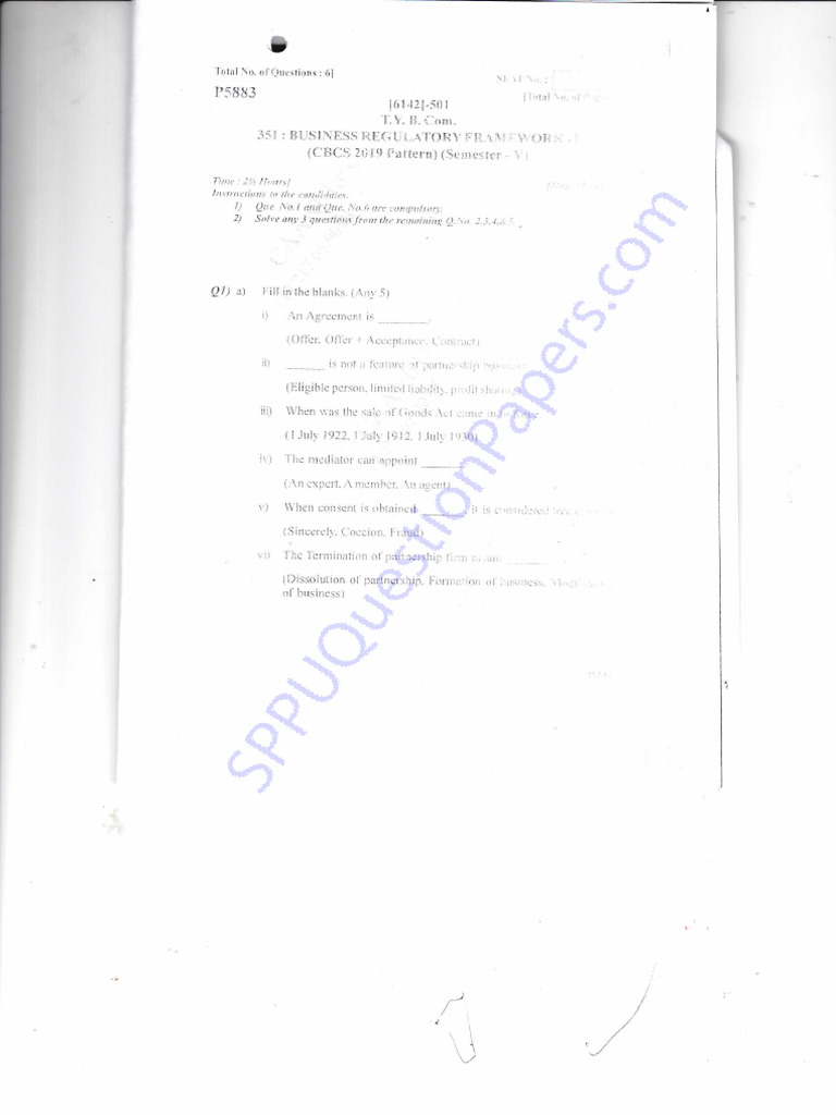 commerce-bcom-semester-5-2023-november-business-regulatory-framework-i