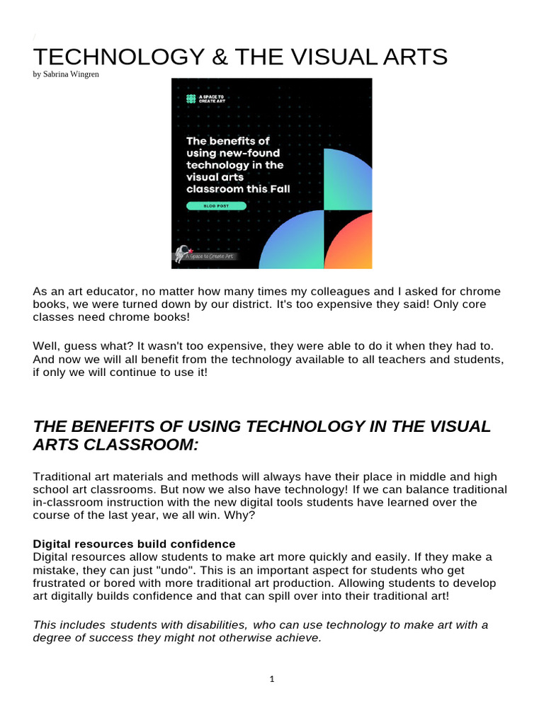 TP Notes Visual Arts Technology | PDF