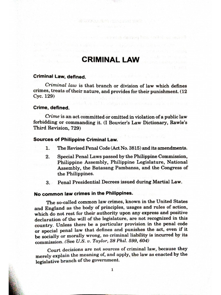 Crim Intro Art. 1-2, Reyes | PDF