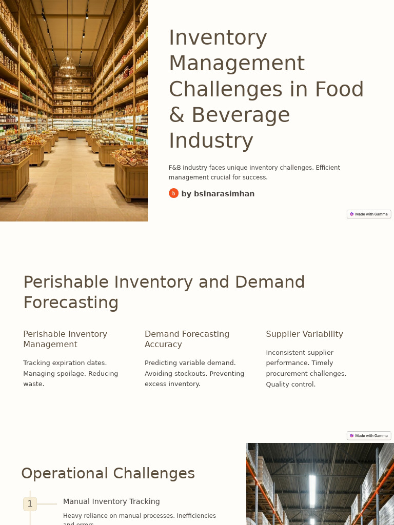 Inventory Management Challenges in Food and Beverage Industry | PDF ...