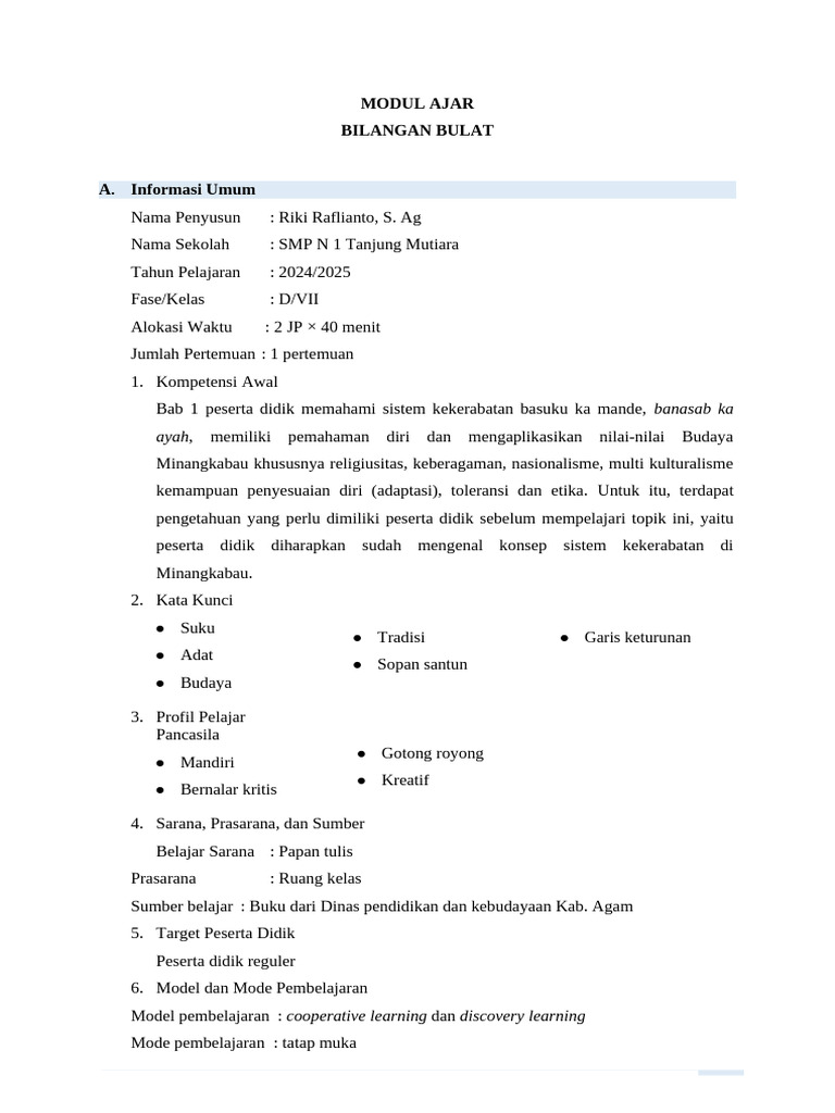 Modul Ajar Bab 1 Riki Raflianto Pdf