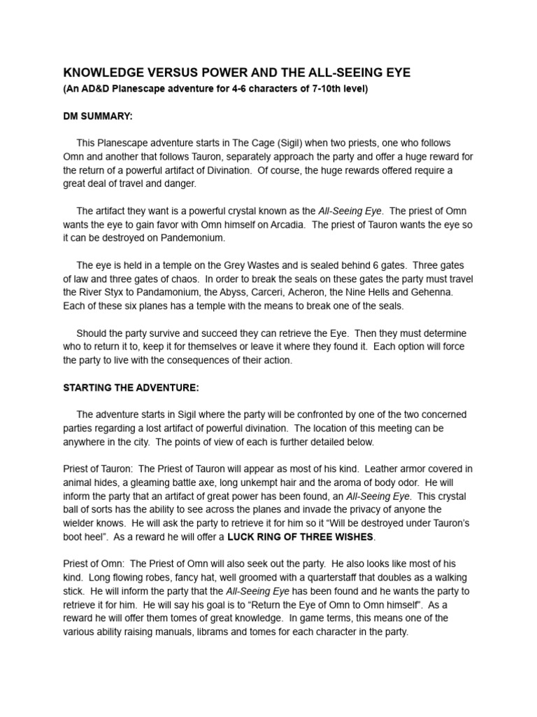 #01 Knowledge Versus Power and The All-Seeing Eye | PDF