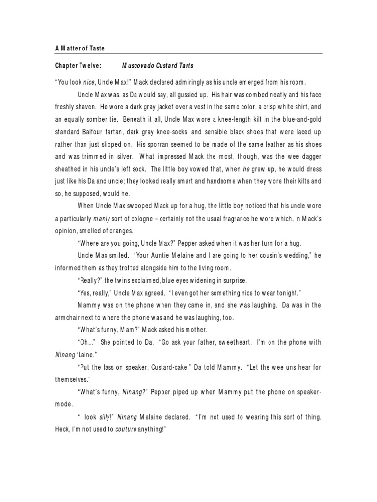 A Matter of Taste - Chapter Twelve | PDF | Custard | Foods