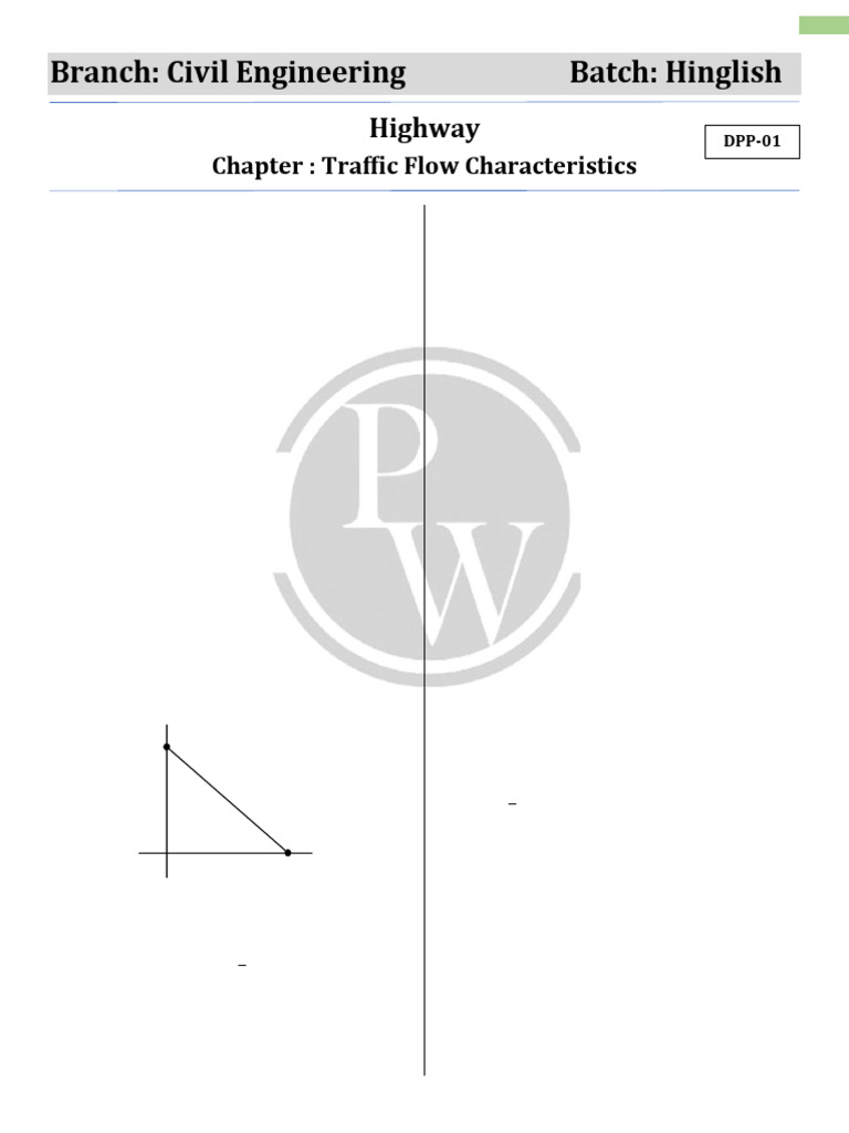 Traffic Flow Characteristics - DPP 01 | PDF
