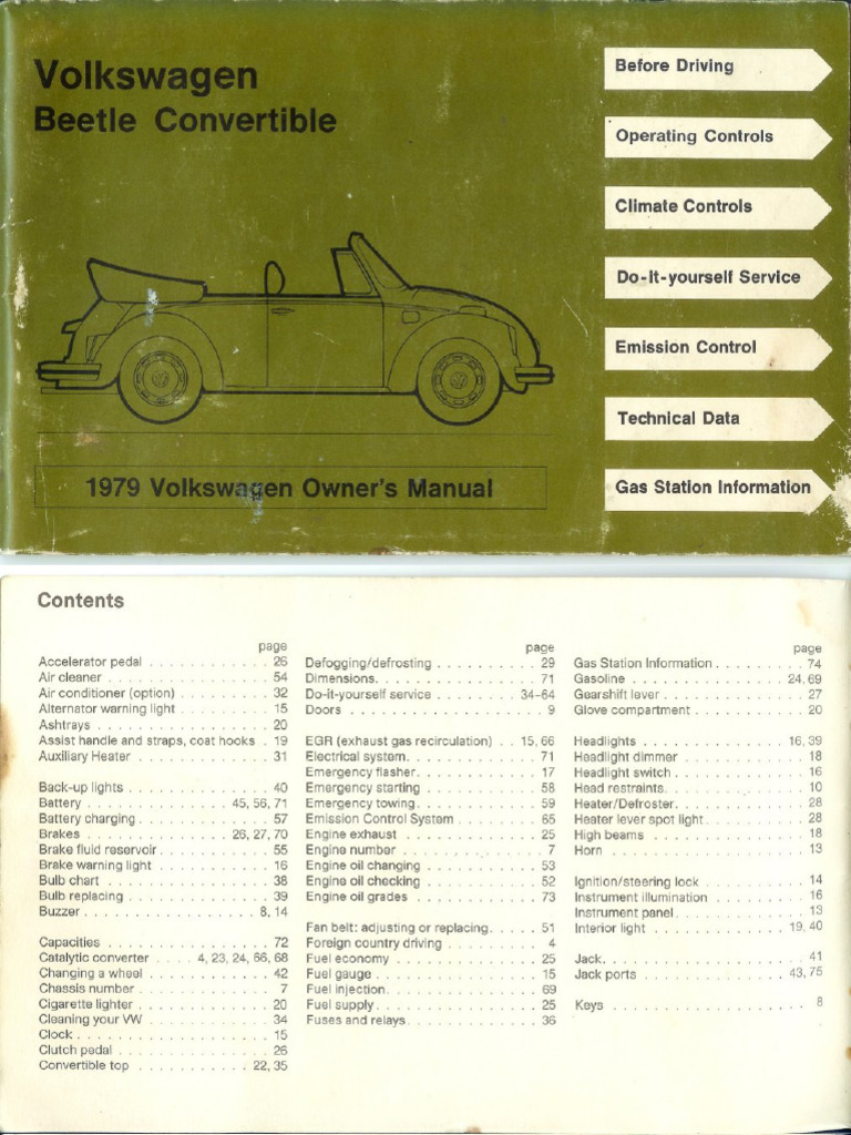 1969 VOLKSWAGEN BEETLE OWNERS MANUAL intelligence overview