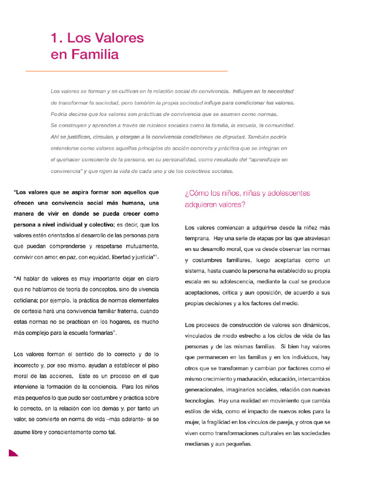 Los Valores en La Familia | PDF