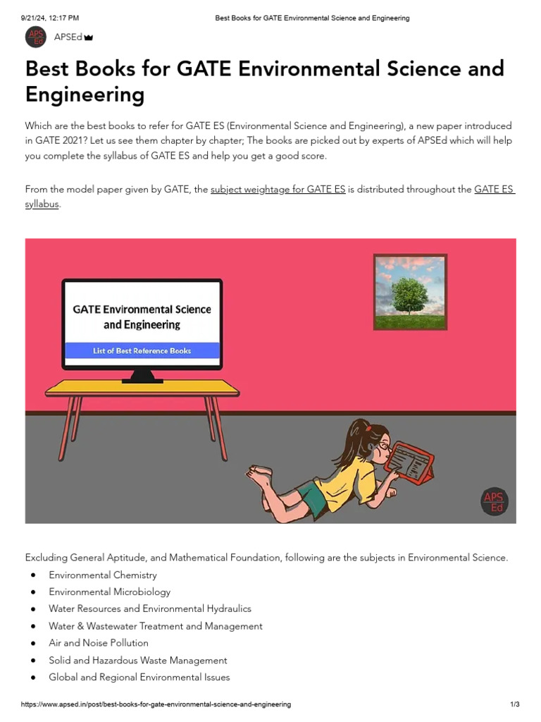 Best Books For GATE Environmental Science and Engineering | PDF