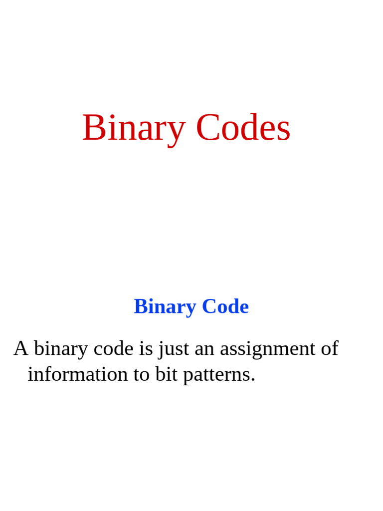 Binary Codes | PDF