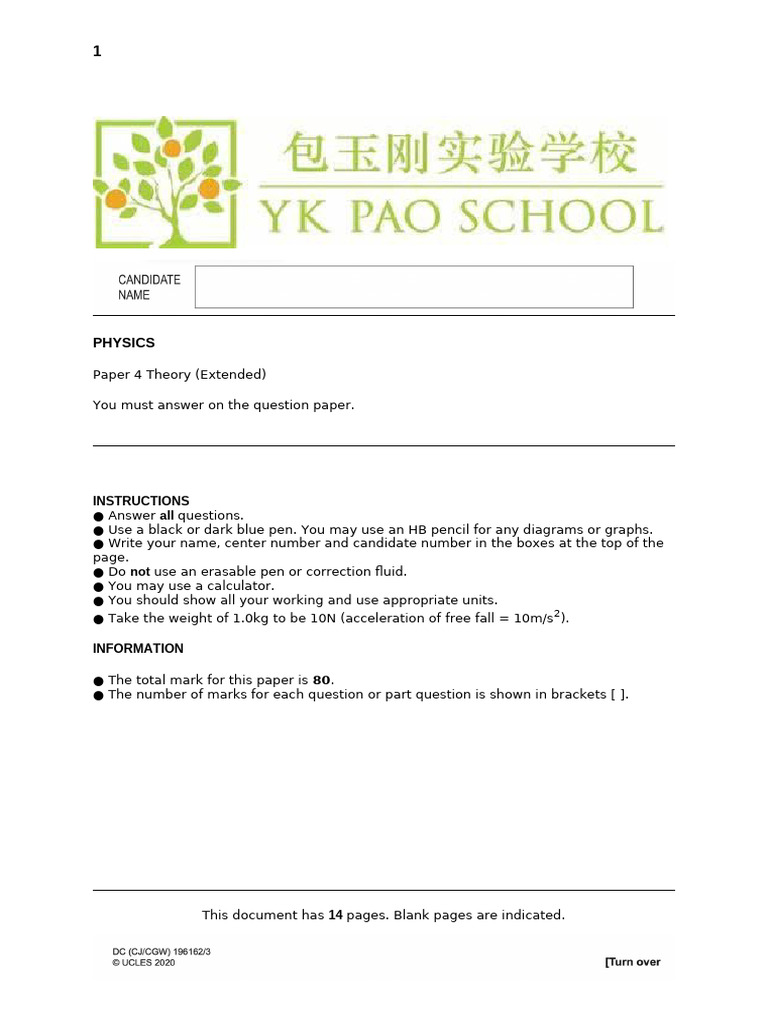 PHYSICS Paper 4 | PDF