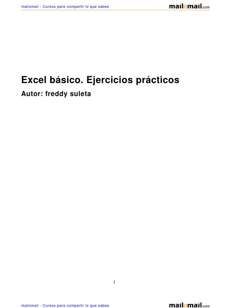 Ejercicios Prácticos de Excel Básico | PDF | Microsoft Excel | Hoja de ...