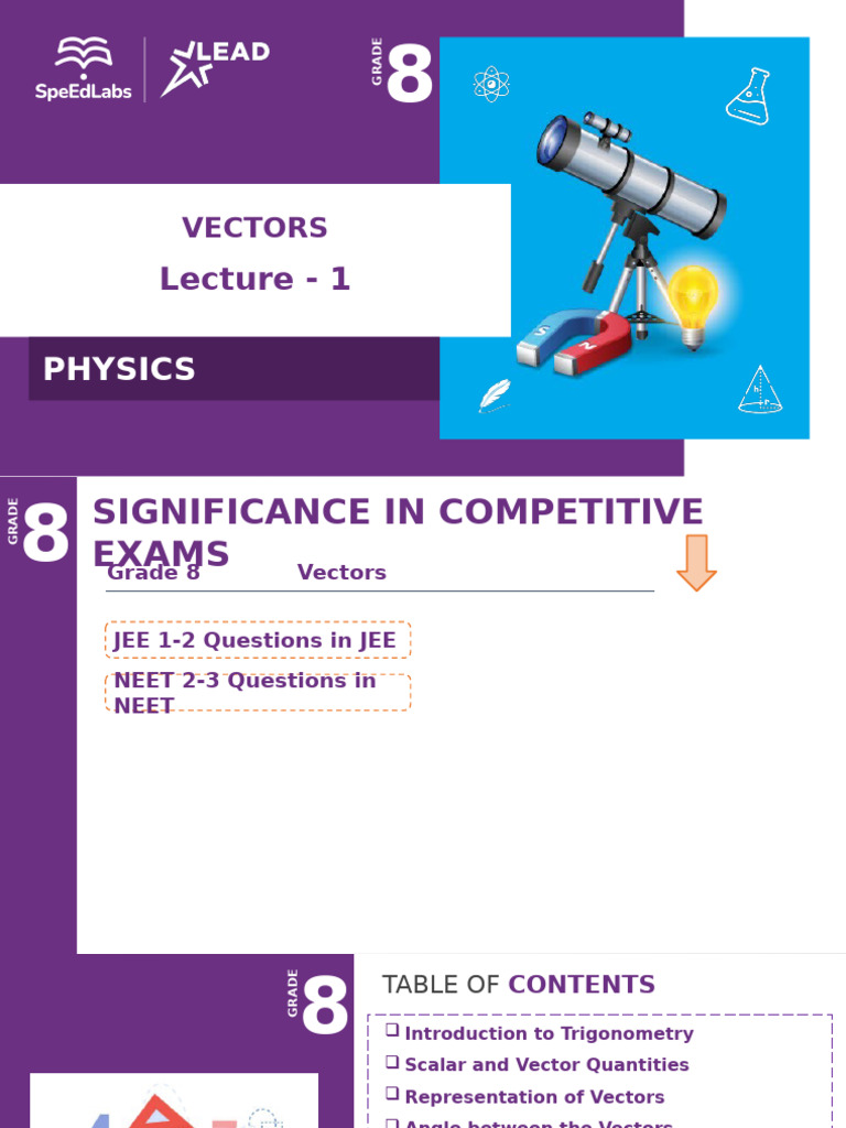 Grade 8 Physics: Understanding Vectors | PDF | Euclidean Vector | Velocity