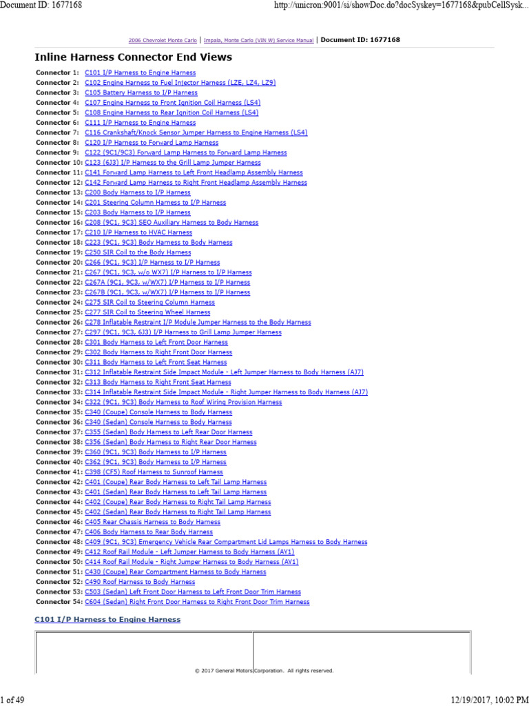 2006 - Inline Harness Connector End Views 1-25 | PDF | Electrical ...